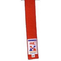 KAMIKAZE competition belt RED color cotton, WKF APPROVED