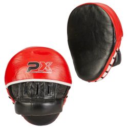 Pair of striking pads PX PROFESSIONAL XPERIENCE, curved, red-black-white, genuine leather